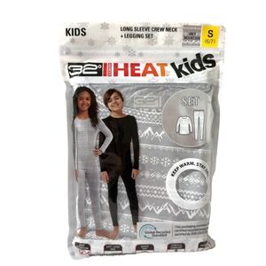 32 Degrees Heat‎ Kids Thermal Set Grey Mountain Shirt & Pants Sz S 6/7 NWT